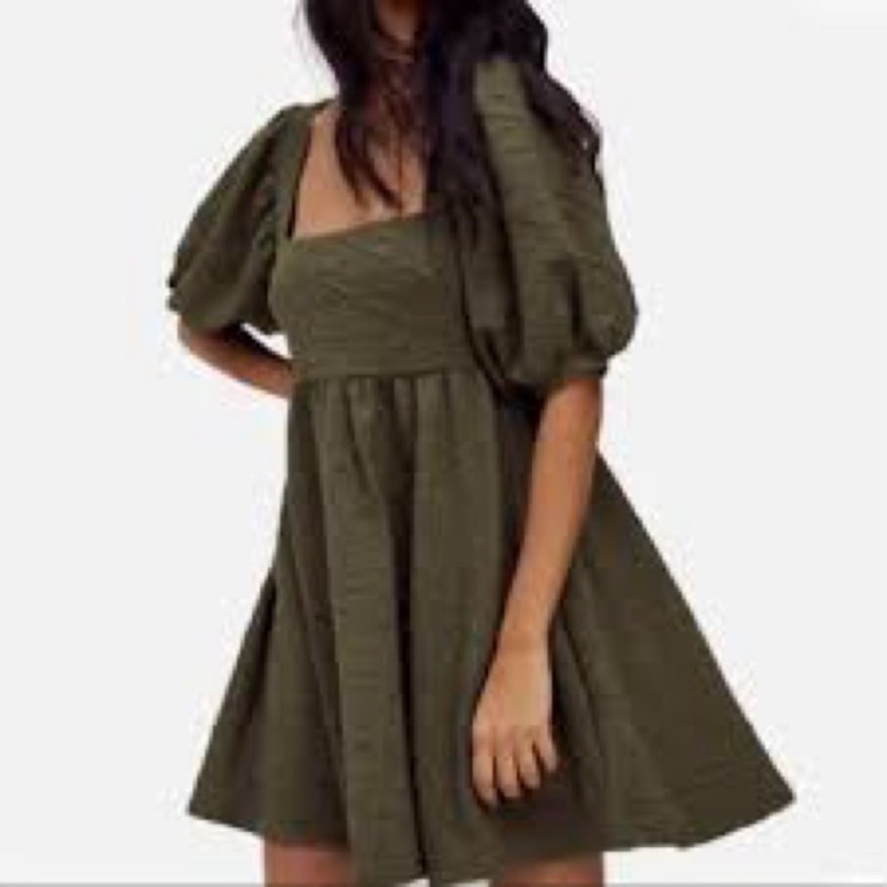 New Free People Small Olive Smoke Violet Mini Dress - Picture 10 of 10